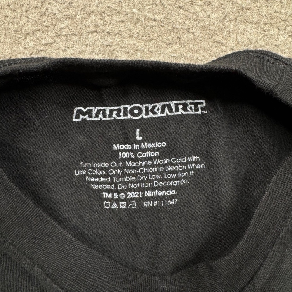 Mario Kart Graphic T Shirt Men's Size L Black Short Sleeve Crew Neck Nintendo - Picture 2 of 7